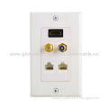 HDMI Female + RCA + F + 2*8P8C Wall Plate, US Type with Gold-plated Connector, Easy to Use